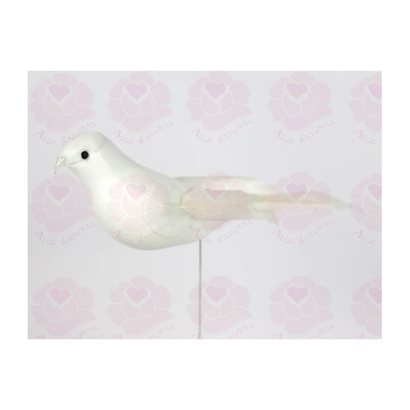 Pomba branca c/penas em arame 15 cm