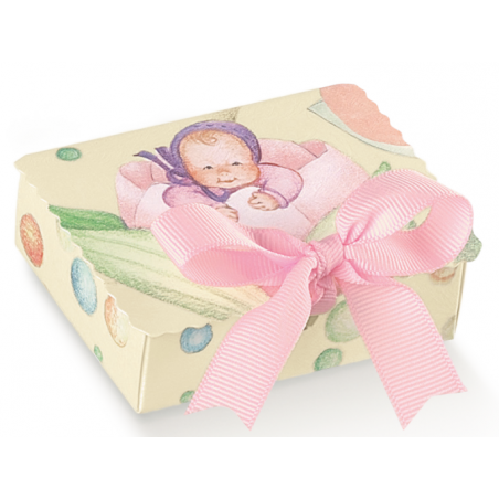 Caixa Tulipa Rosa C/Janela 70x55x22mm