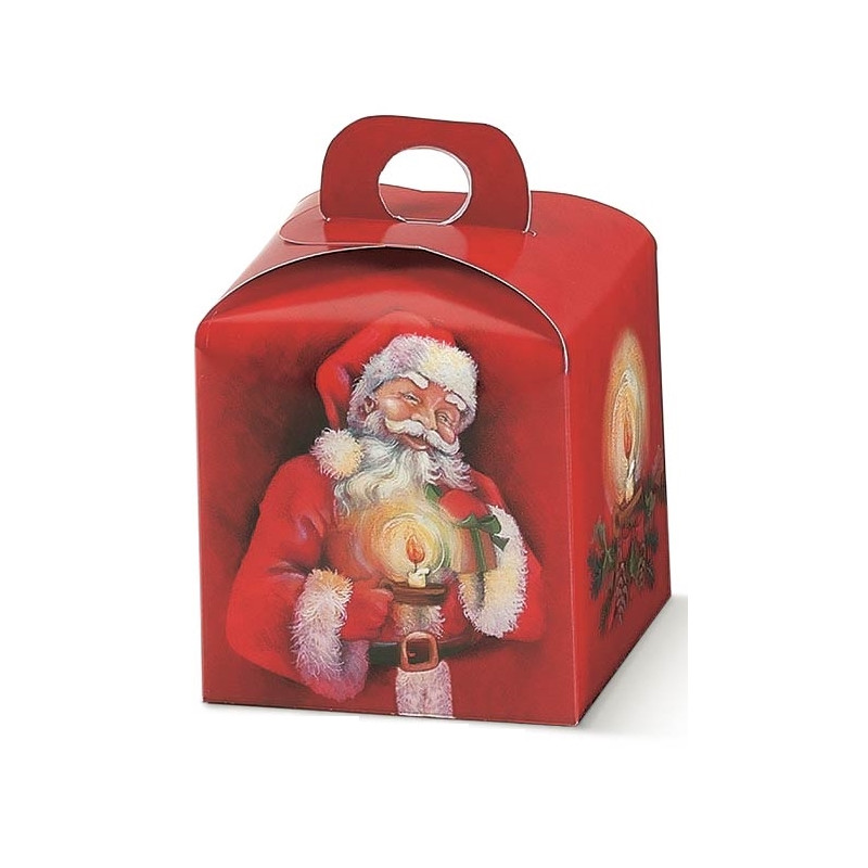 Caixa Panetone Pai Natal 100x100x100mm