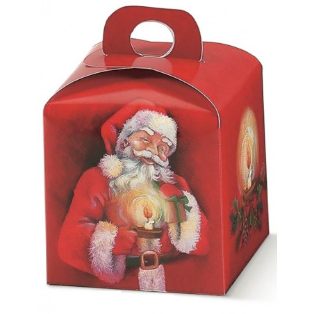 Caixa Panetone Pai Natal 100x100x100mm