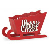 Trenó Madeira Merry Christmas Vermelho