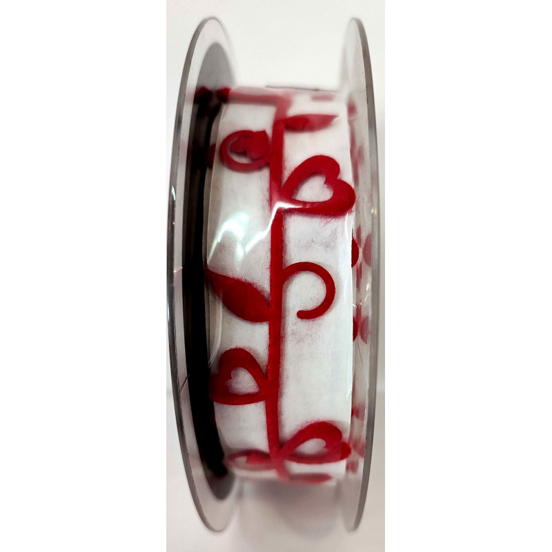 Fita Tecido Corações recortados 25mmx5M