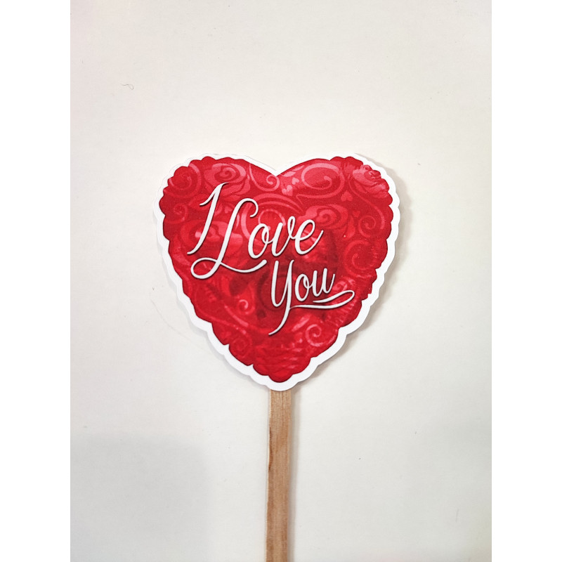 Topper Coração I LOVE YOU
