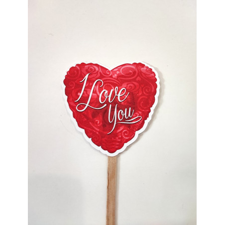 Topper Coração I LOVE YOU