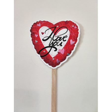 Topper Coração I LOVE YOU 2