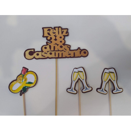 Topper Aniversário Casamento personalizado