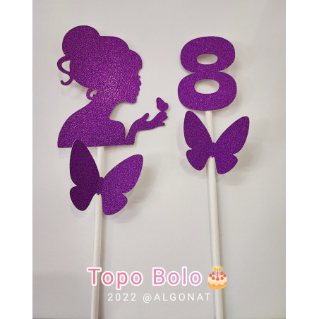 Topper aniversário menina borboleta