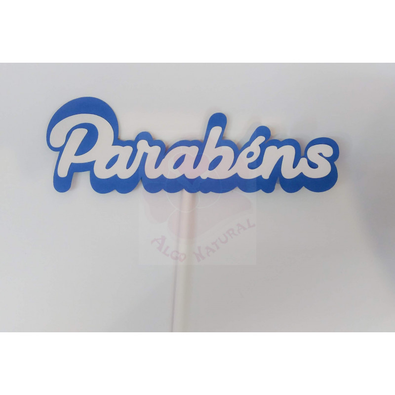 Topper Parabéns Azul/branco