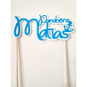 Topper Parabéns Azul/branco personalizado - Matias