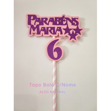 Topper para bolos Parabéns Maria