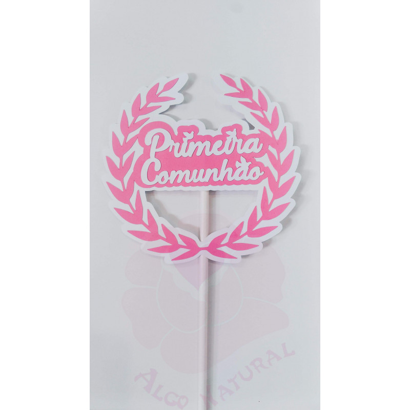 Topper Primeira Comunhão rosa