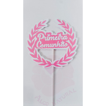 Topper Primeira Comunhão rosa