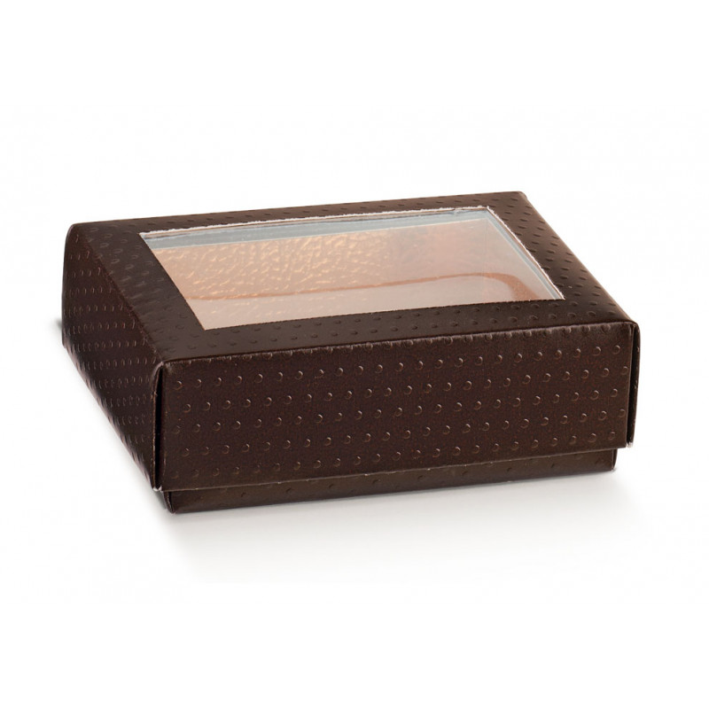 CAIXA +TAMPA C/JANELA SPOT CASTANHO 190x140x40mm