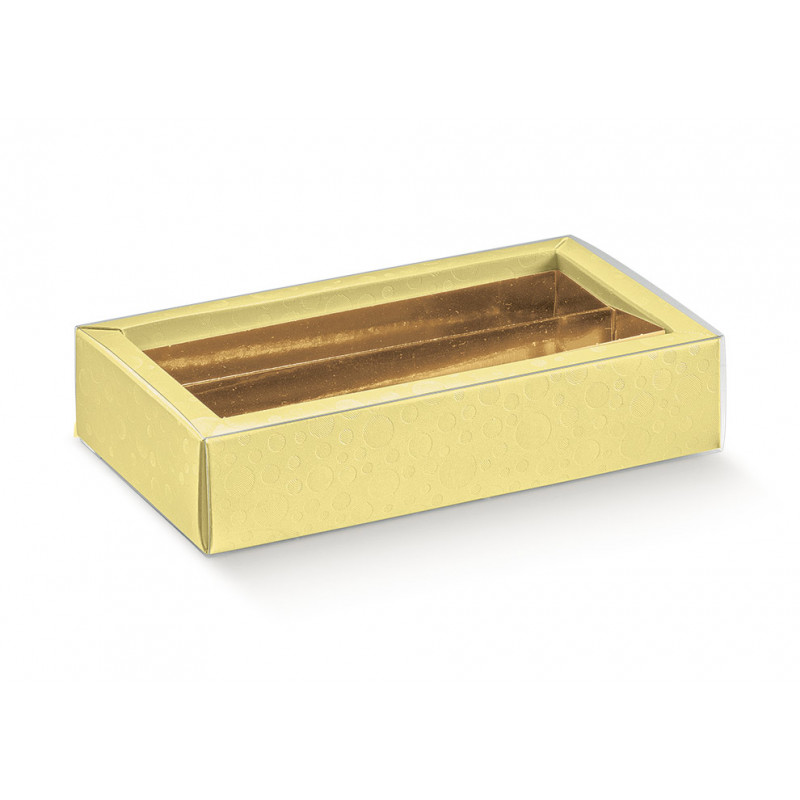 Caixa Bombons Esferas Amarelas 145x75x35mm