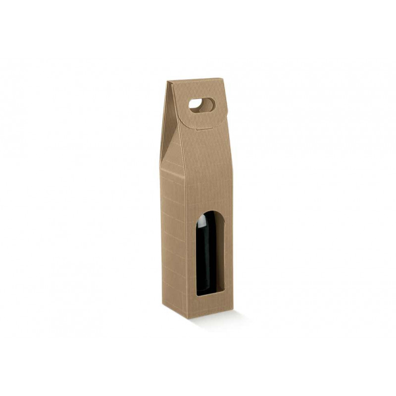 Caixa 1 Garrafa c/Janela kraft 90x90x385mm